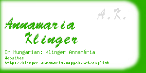 annamaria klinger business card